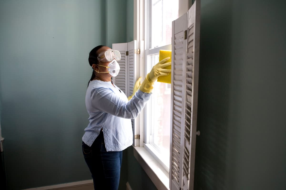 Professional cleaning service at work